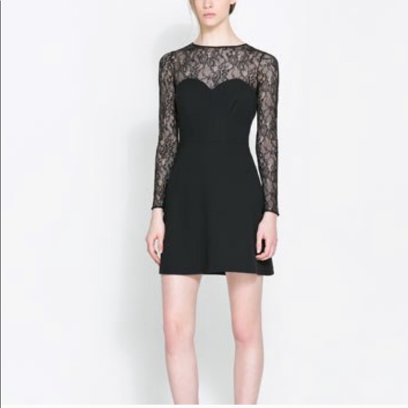 black mini dress zara